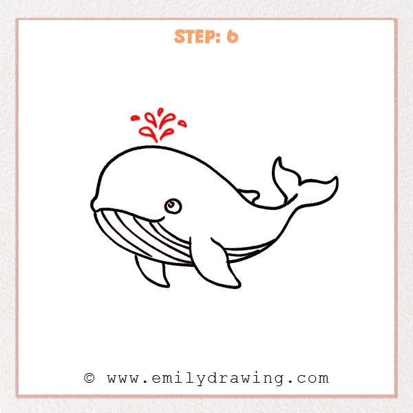 how to draw a humpback whale - Step 6
